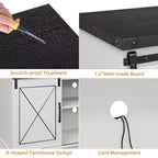 Meuble TV de style ferme pour téléviseurs jusqu'à 65 pouces, meuble de divertissement avec portes coulissantes de grange et armoires de rangement, console multimédia pour salon, chambre à coucher