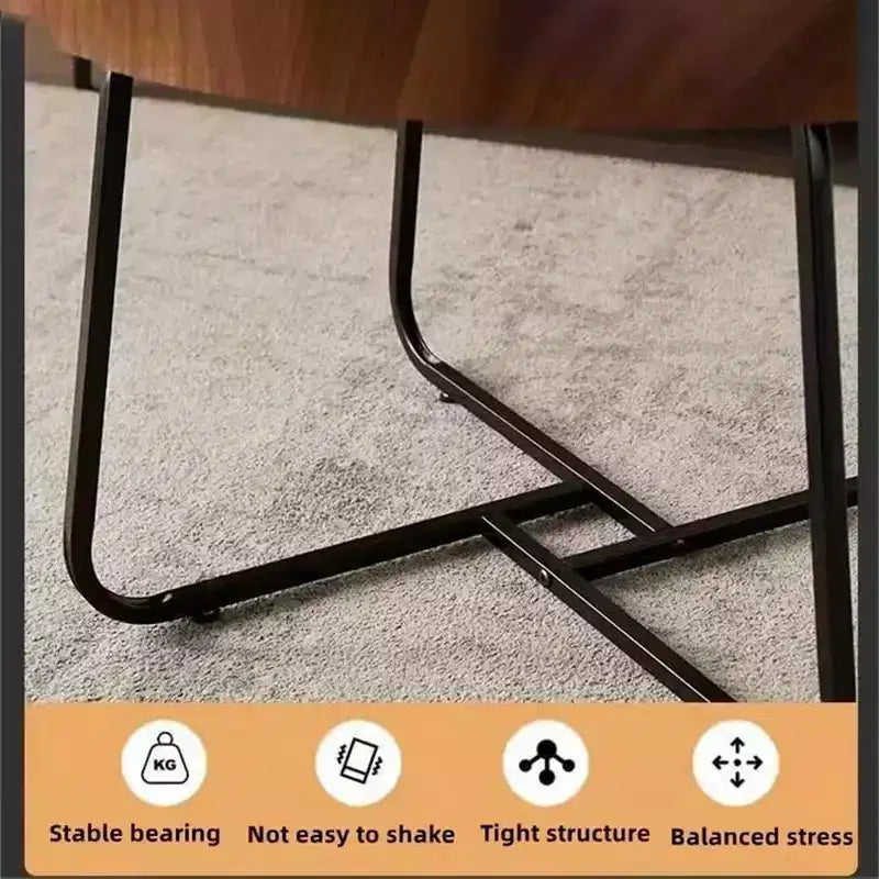 Nesting Coffee Table Set of 2 - Round Mid-Century Modern Tables for Living Room & Bedroom