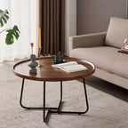 Nesting Coffee Table Set of 2 - Round Mid-Century Modern Tables for Living Room & Bedroom