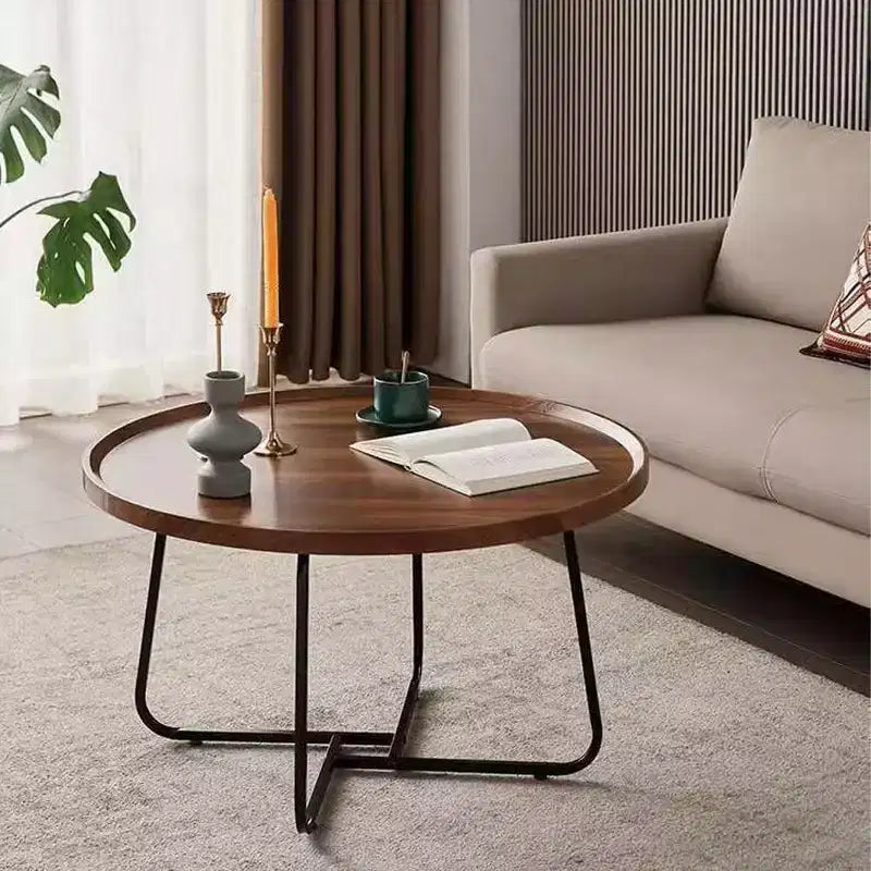 Nesting Coffee Table Set of 2 - Round Mid-Century Modern Tables for Living Room & Bedroom