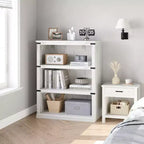 Étagère à 5 niveaux, Bibliothèque de style Ferme avec Rangement, Étagères en Bois pour Salon, Bureau à Domicile