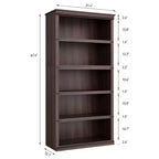 Étagère à 5 niveaux, Bibliothèque de style Ferme avec Rangement, Étagères en Bois pour Salon, Bureau à Domicile