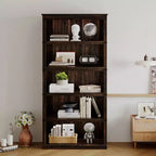 Étagère à 5 niveaux, Bibliothèque de style Ferme avec Rangement, Étagères en Bois pour Salon, Bureau à Domicile