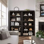 Étagère à 5 niveaux, Bibliothèque de style Ferme avec Rangement, Étagères en Bois pour Salon, Bureau à Domicile