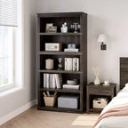 Étagère à 5 niveaux, Bibliothèque de style Ferme avec Rangement, Étagères en Bois pour Salon, Bureau à Domicile