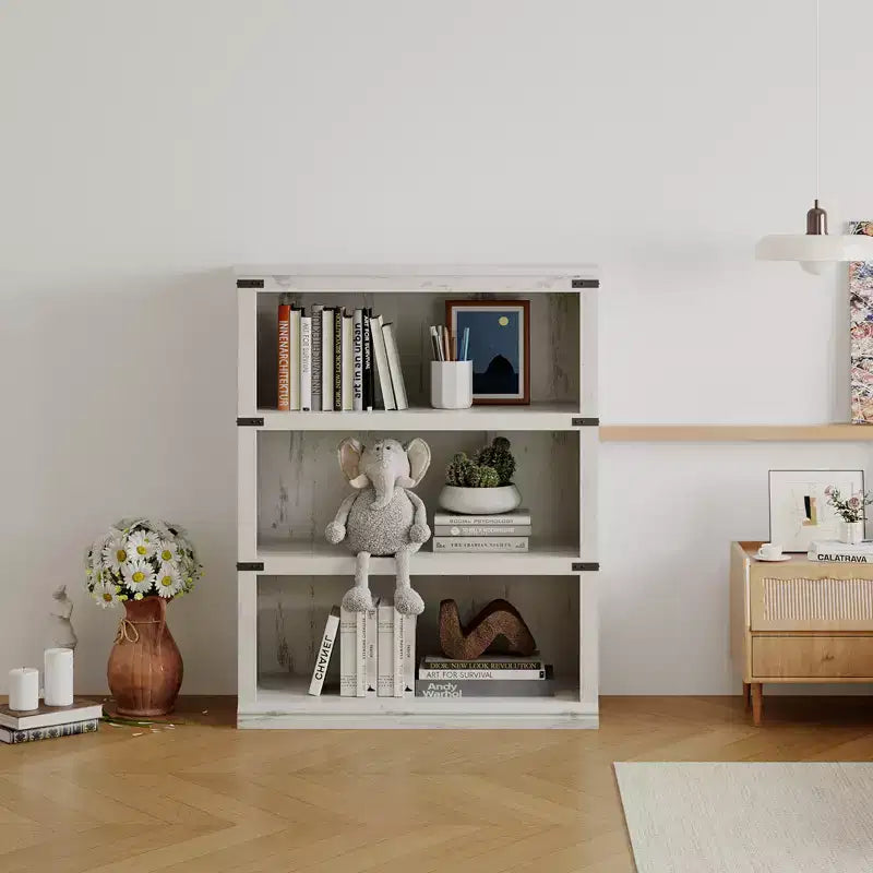 Étagère à 5 niveaux, Bibliothèque de style Ferme avec Rangement, Étagères en Bois pour Salon, Bureau à Domicile