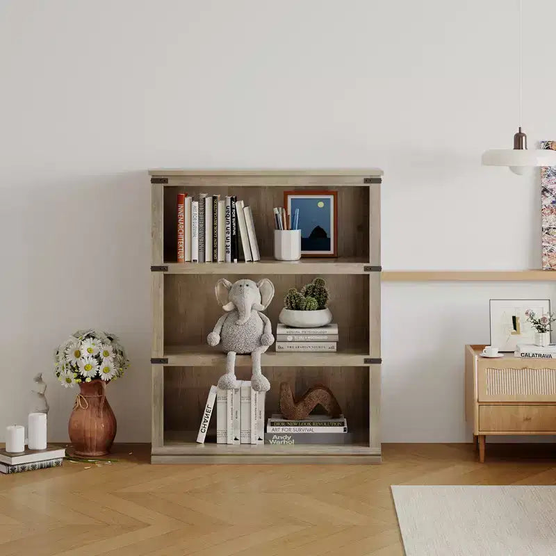 Étagère à 5 niveaux, Bibliothèque de style Ferme avec Rangement, Étagères en Bois pour Salon, Bureau à Domicile