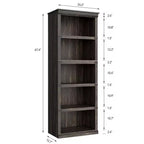 Étagère à 5 niveaux, Bibliothèque de style Ferme avec Rangement, Étagères en Bois pour Salon, Bureau à Domicile