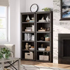 Étagère à 5 niveaux, Bibliothèque de style Ferme avec Rangement, Étagères en Bois pour Salon, Bureau à Domicile