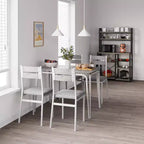 Ensemble de table à manger pour 4 personnes avec plateau rectangulaire en bois et chaises rembourrées, service de 5 pièces pour cuisine et salle à manger pour petits espaces, appartement