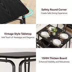 Ensemble de table à manger pour 4 personnes avec plateau rectangulaire en bois et chaises rembourrées, service de 5 pièces pour cuisine et salle à manger pour petits espaces, appartement