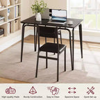 Ensemble de table à manger pour 4 personnes avec plateau rectangulaire en bois et chaises rembourrées, service de 5 pièces pour cuisine et salle à manger pour petits espaces, appartement