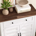 Bahut de buffet moderne avec étagère réglable à 3 niveaux et 7 hauteurs, meuble de rangement de cuisine avec un grand tiroir pour la salle à manger, l'entrée
