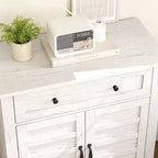 Bahut de buffet moderne avec étagère réglable à 3 niveaux et 7 hauteurs, meuble de rangement de cuisine avec un grand tiroir pour la salle à manger, l'entrée