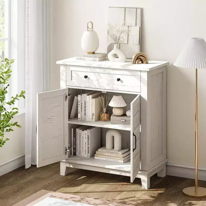 Bahut de buffet moderne avec étagère réglable à 3 niveaux et 7 hauteurs, meuble de rangement de cuisine avec un grand tiroir pour la salle à manger, l'entrée