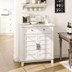 Bahut de buffet moderne avec étagère réglable à 3 niveaux et 7 hauteurs, meuble de rangement de cuisine avec un grand tiroir pour la salle à manger, l'entrée