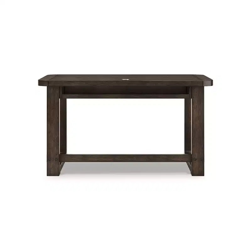 Bureau Signature Design by Ashley Breckington avec 2 tiroirs - Fini en bois brun foncé et découpe pour la gestion des câbles