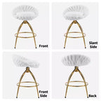 Karl Home Lot de 2 tabourets de bar pivotants blancs avec revêtement en tissu bouclette et pieds en fer doré galvanisé