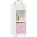 Kids Bookcase, Toddler Bookshelf, 2-Tier Storage Display Organizer, for Boys Girls Bedroom, Playroom, House, Collapsible Fabric Drawers