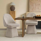 Chaise de salle à manger pivotante Spruce&Spring avec dossier haut incurvé et base conique