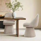 Chaise de salle à manger pivotante Spruce&Spring avec dossier haut incurvé et base conique