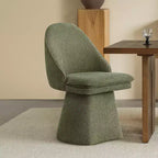 Chaise de salle à manger pivotante Spruce&Spring avec dossier haut incurvé et base conique