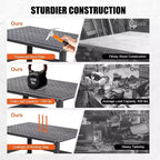 Table de soudure roulante portative Acekool 36x24 avec plateau en acier, panneau perforé, trous de 5/8 po, fentes à outils, étagère de rangement, capacité de 544 kg, orange