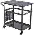 Acekool Portable Rolling Welding Table 36x24 Steel Top with Pegboard, 5/8-Inch Holes, Tool Slots, Storage Shelf, 1200LB Capacity, Orange
