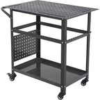 Acekool Portable Rolling Welding Table 36x24 Steel Top with Pegboard, 5/8-Inch Holes, Tool Slots, Storage Shelf, 1200LB Capacity, Orange