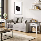 GustoWave Nightstands End Table with Drawer, Side Table for Spaces, 2 Tiers Storage Shelves with Dresser, Bedside Table