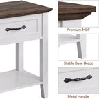 GustoWave Nightstands End Table with Drawer, Side Table for Spaces, 2 Tiers Storage Shelves with Dresser, Bedside Table