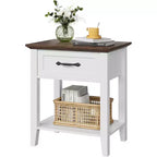 GustoWave Nightstands End Table with Drawer, Side Table for Spaces, 2 Tiers Storage Shelves with Dresser, Bedside Table
