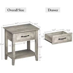 GustoWave Nightstands End Table with Drawer, Side Table for Spaces, 2 Tiers Storage Shelves with Dresser, Bedside Table