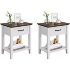 GustoWave Nightstands End Table with Drawer, Side Table for Spaces, 2 Tiers Storage Shelves with Dresser, Bedside Table