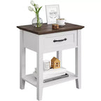 GustoWave Nightstands End Table with Drawer, Side Table for Spaces, 2 Tiers Storage Shelves with Dresser, Bedside Table
