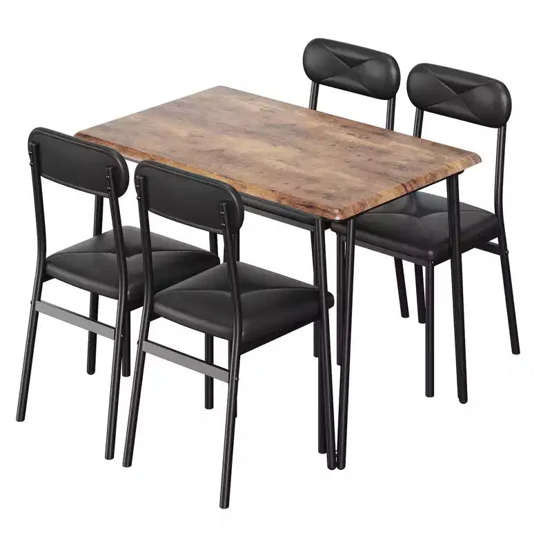Dining Table for 4,Small Table & Chairs Set of 4,Square Dinette Set for 4,5 Piece Kitchen & Dining Room Sets for Small Space,Apartment,Home Office