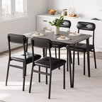 Dining Table for 4,Small Table & Chairs Set of 4,Square Dinette Set for 4,5 Piece Kitchen & Dining Room Sets for Small Space,Apartment,Home Office