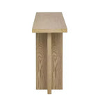 Console Whisen d'inspiration vintage avec placage en bois de frêne et piétement en T
