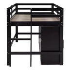Lit mi-hauteur simple pour enfants, lit mezzanine simple en bois avec tiroirs de rangement, armoire et étagères inférieurs