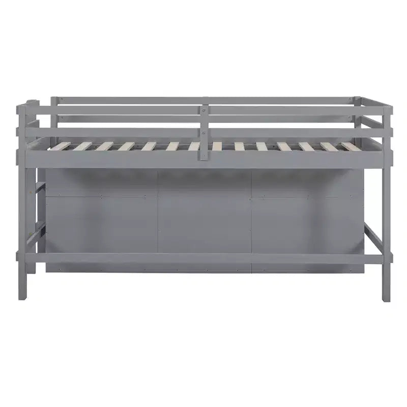 Lit mi-hauteur simple pour enfants, lit mezzanine simple en bois avec tiroirs de rangement, armoire et étagères inférieurs