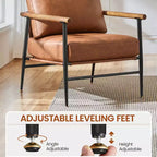 Yaheetech Fauteuil d'appoint du milieu du siècle Fauteuil de lecture avec cadre en métal pour salon, chambre à coucher