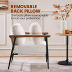 Yaheetech Fauteuil d'appoint du milieu du siècle Fauteuil de lecture avec cadre en métal pour salon, chambre à coucher