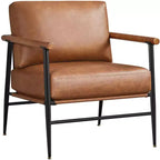 Yaheetech Fauteuil d'appoint du milieu du siècle Fauteuil de lecture avec cadre en métal pour salon, chambre à coucher