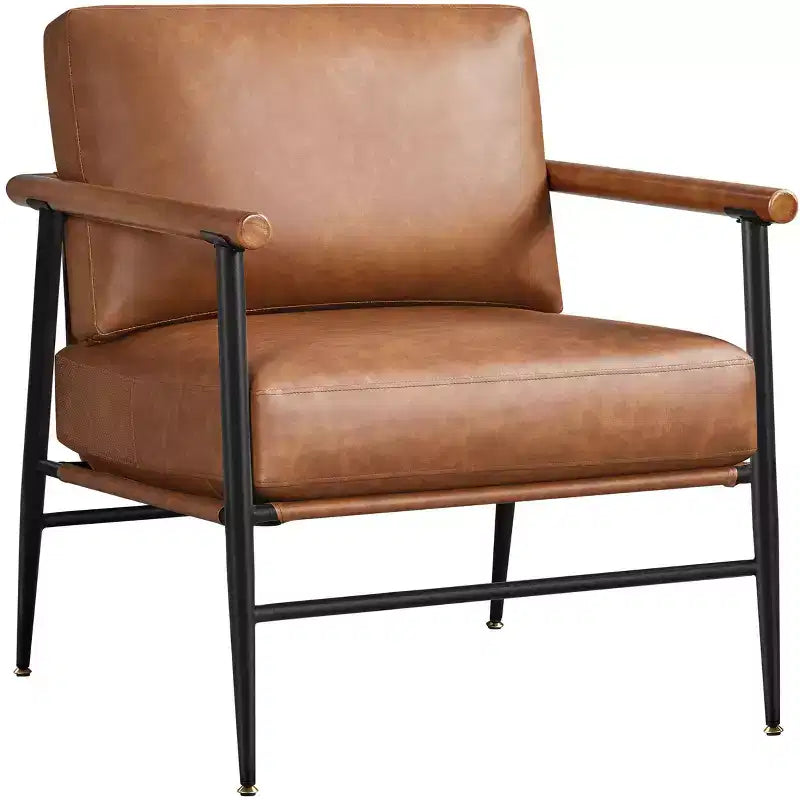 Yaheetech Fauteuil d'appoint du milieu du siècle Fauteuil de lecture avec cadre en métal pour salon, chambre à coucher