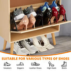 Meuble à chaussures GustoWave avec tiroirs basculants - Organisateur ventilé et anti-odeurs pour 15-20 paires de chaussures, armoire à chaussures anti-basculement