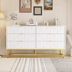 Commode en bois pour chambre à coucher, large commode à 6 tiroirs, grande unité de rangement en tour, organisateur de placard pour salon, couloir
