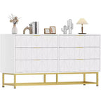 Commode en bois pour chambre à coucher, large commode à 6 tiroirs, grande unité de rangement en tour, organisateur de placard pour salon, couloir