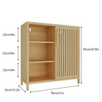 Meuble à chaussures étroit en bambou Okak avec 2 portes et 3 étagères, rangement pour chaussures pour entrée, foyer, couloir, chambre à coucher