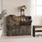Meuble à chaussures Okak, porte-chaussures étroit avec 4 tiroirs et poignée métallique, rangement à chaussures pour entrée, foyer, couloir, chambre à coucher