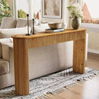 Console en bois massif Lantine, table d'entrée de 160 cm, table de canapé derrière le canapé pour salon, couloir, entrée